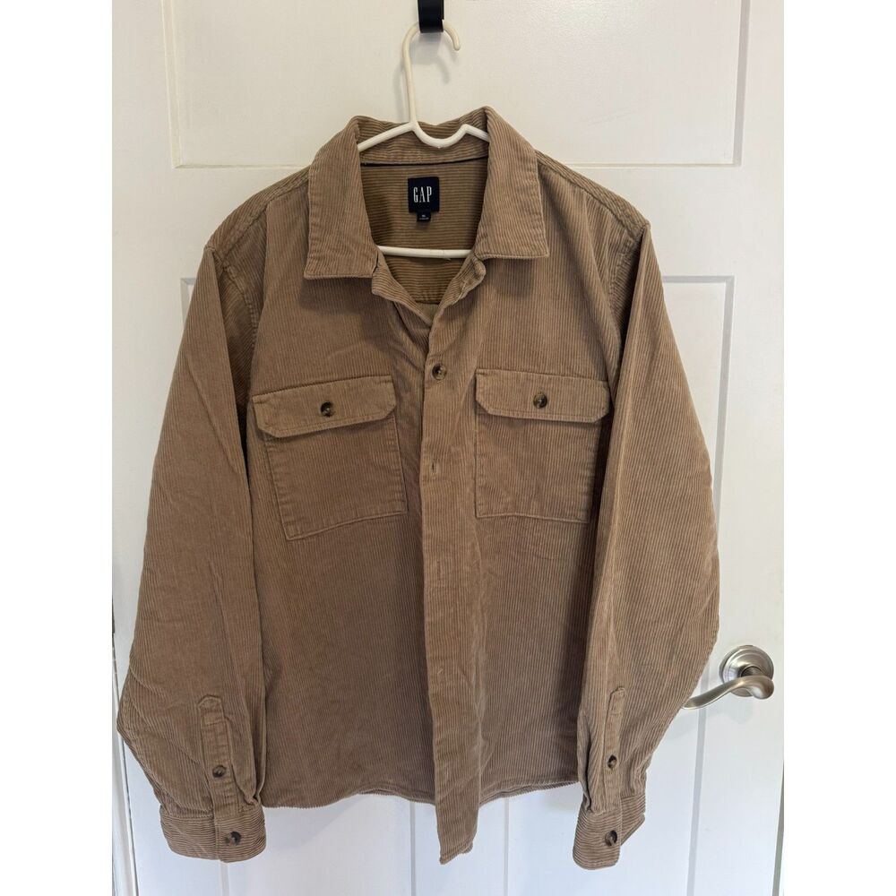 Gap Khaki Corduroy Button-Up Shirt Jacket (Shacket) – Women's XL